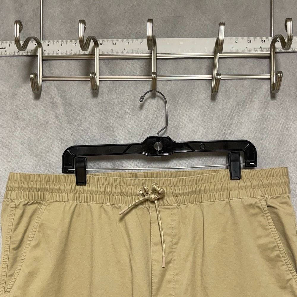 H&M Pants Men XXL Beige Slim Cargo Jogger Elastic Waist Twill Drawstring W41x30L